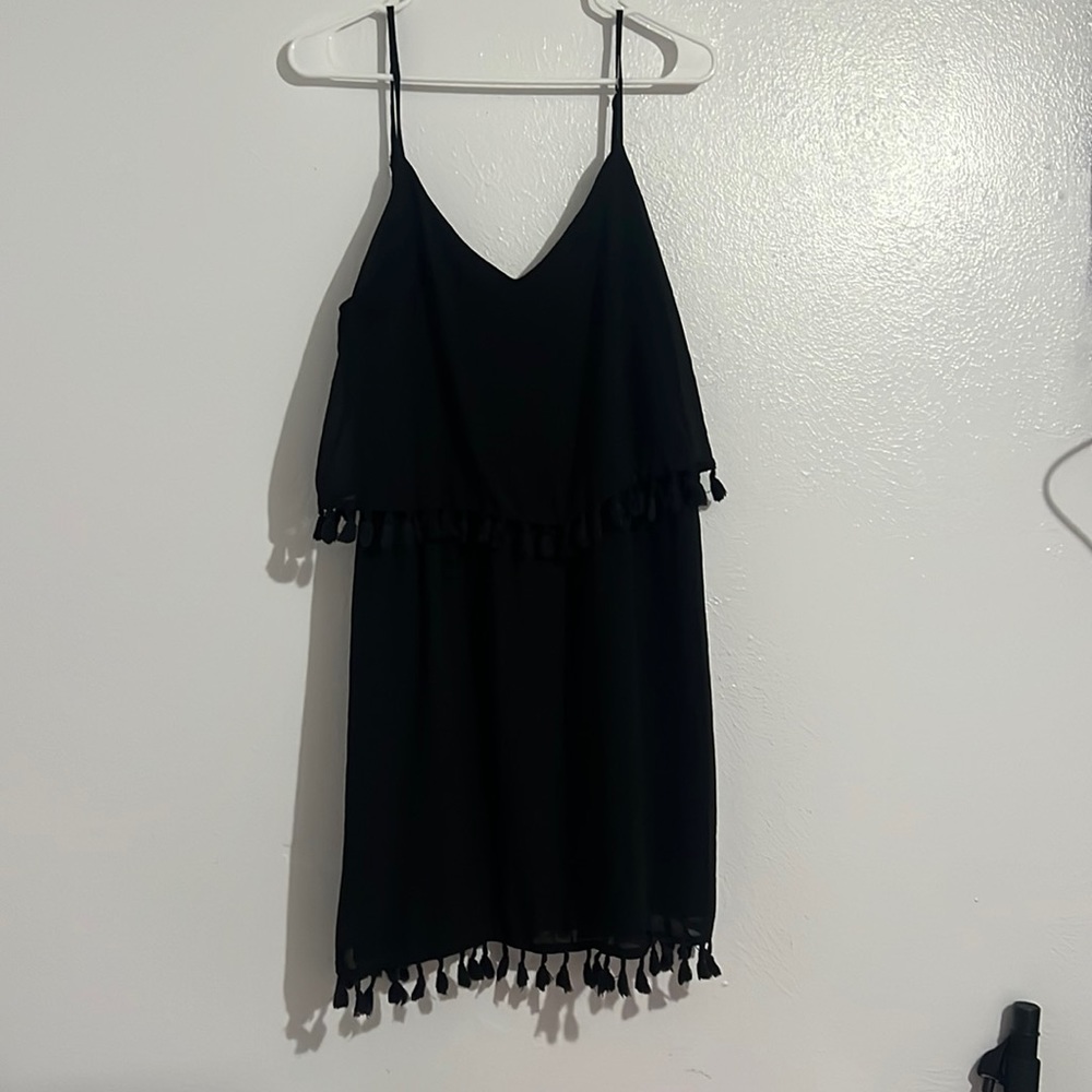 Black chiffon dress